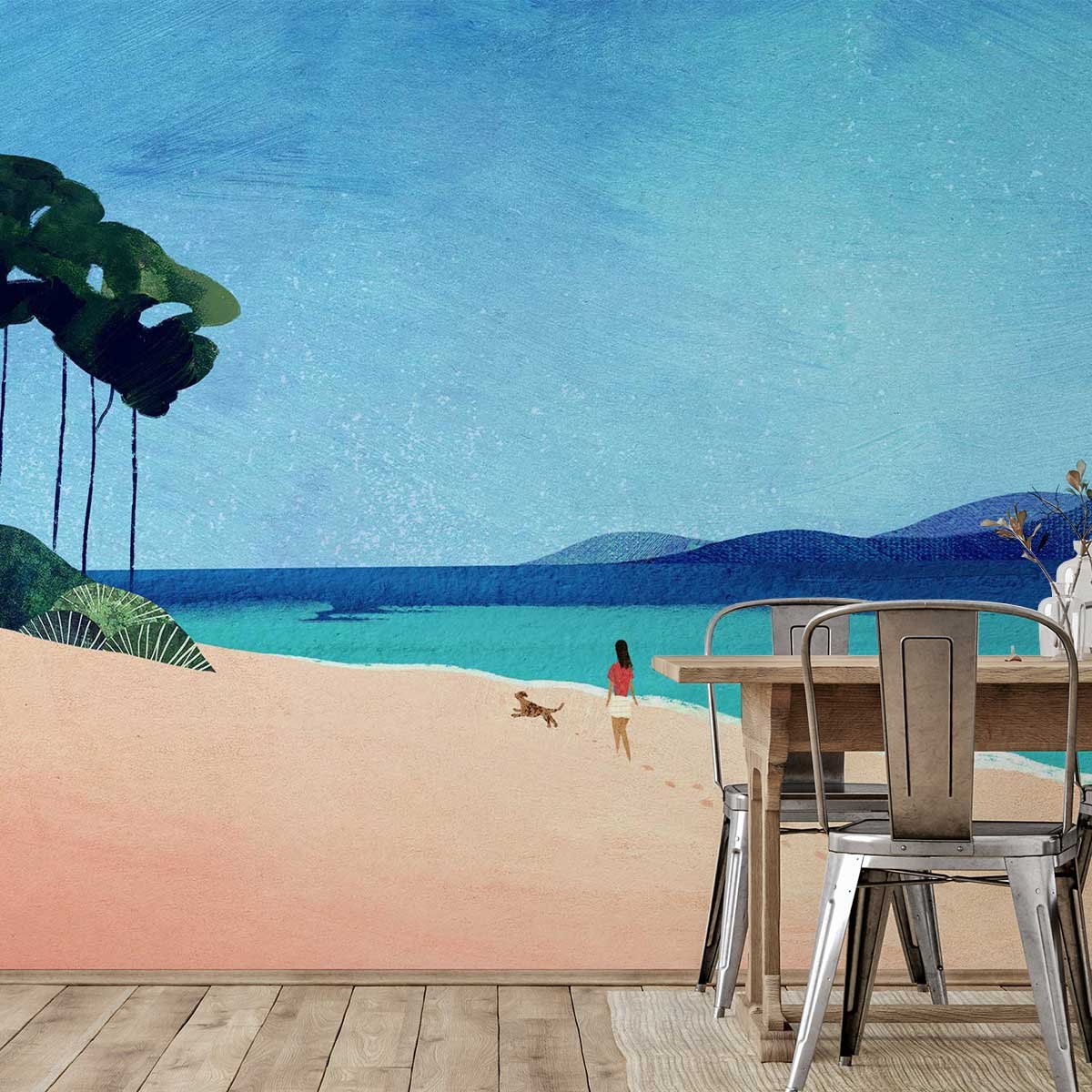Papier peint echappée en bord de mer intissé, HEXOA