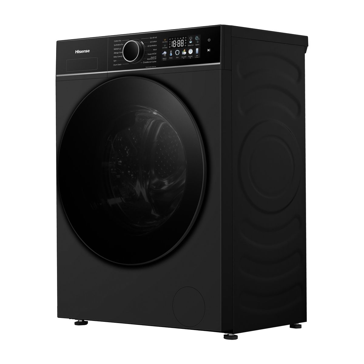 Lave linge séchant hublot WD3I8043BBF2 - 8/5 kg - 1400 tr/min - Classe D - Connecté - Noir couleur unique, HISENSE