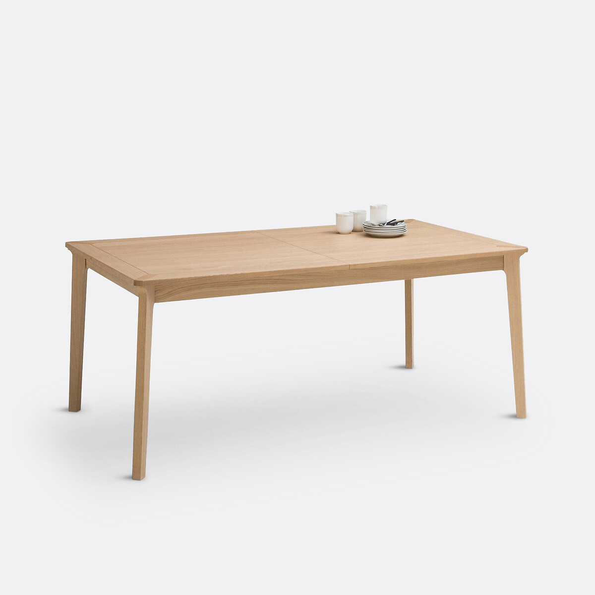 Table à manger, extensible, en plaqué chêne, 6 à 10 couverts, PULLY chêne, LA REDOUTE INTERIEURS