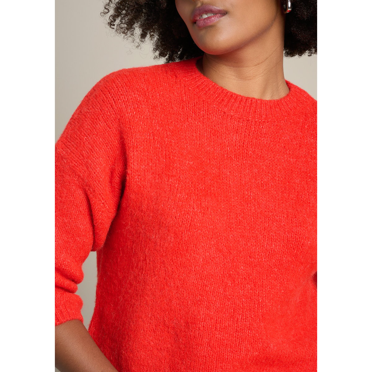 Pull à manches tombantes rouge, LOLALIZA