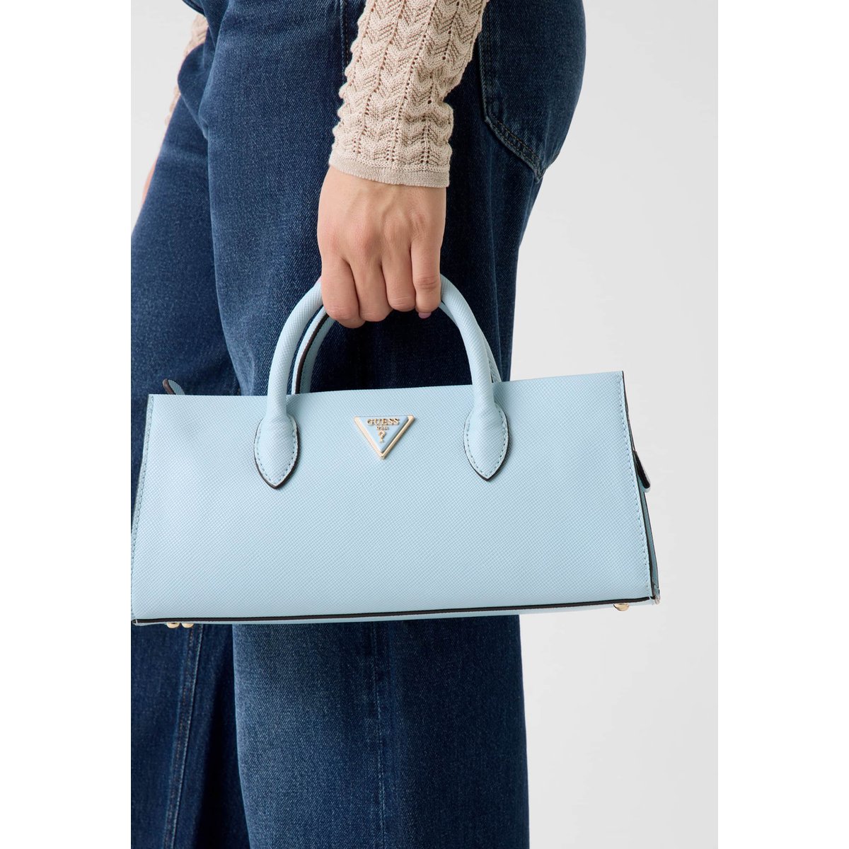 Sac À Main Logo Noelle bleu clair, GUESS