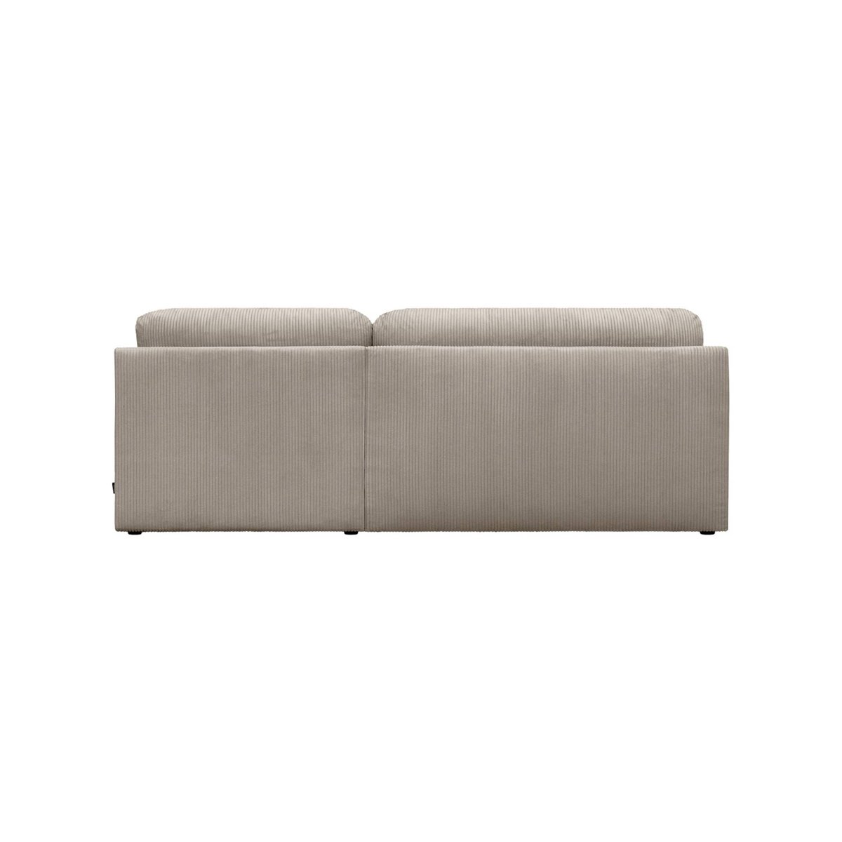 Banquette canapé d'angle droit convertible 3 places velours côtelé avec coffre NELSON taupe, SWEEEK