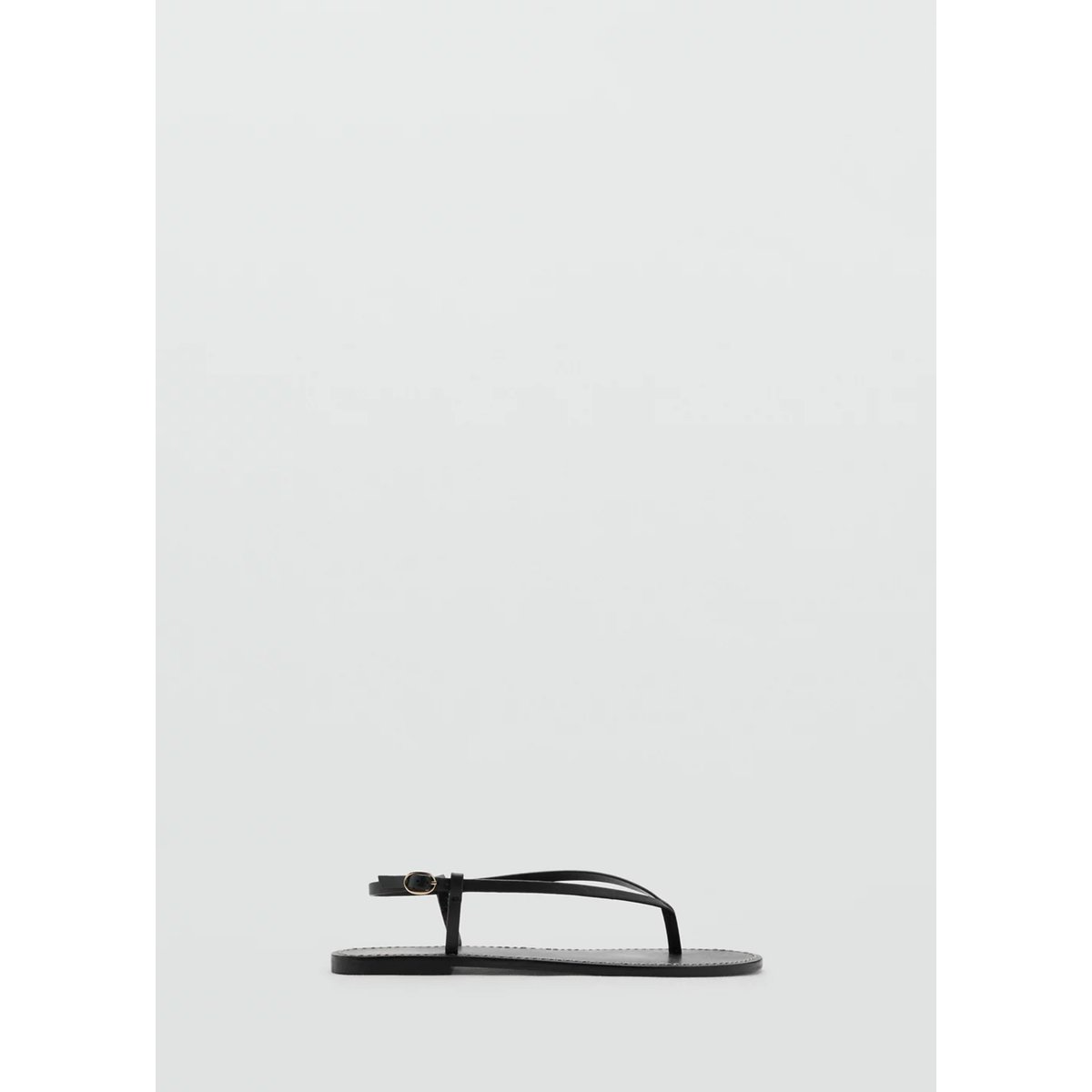 Sandales lanière cuir noir, MANGO
