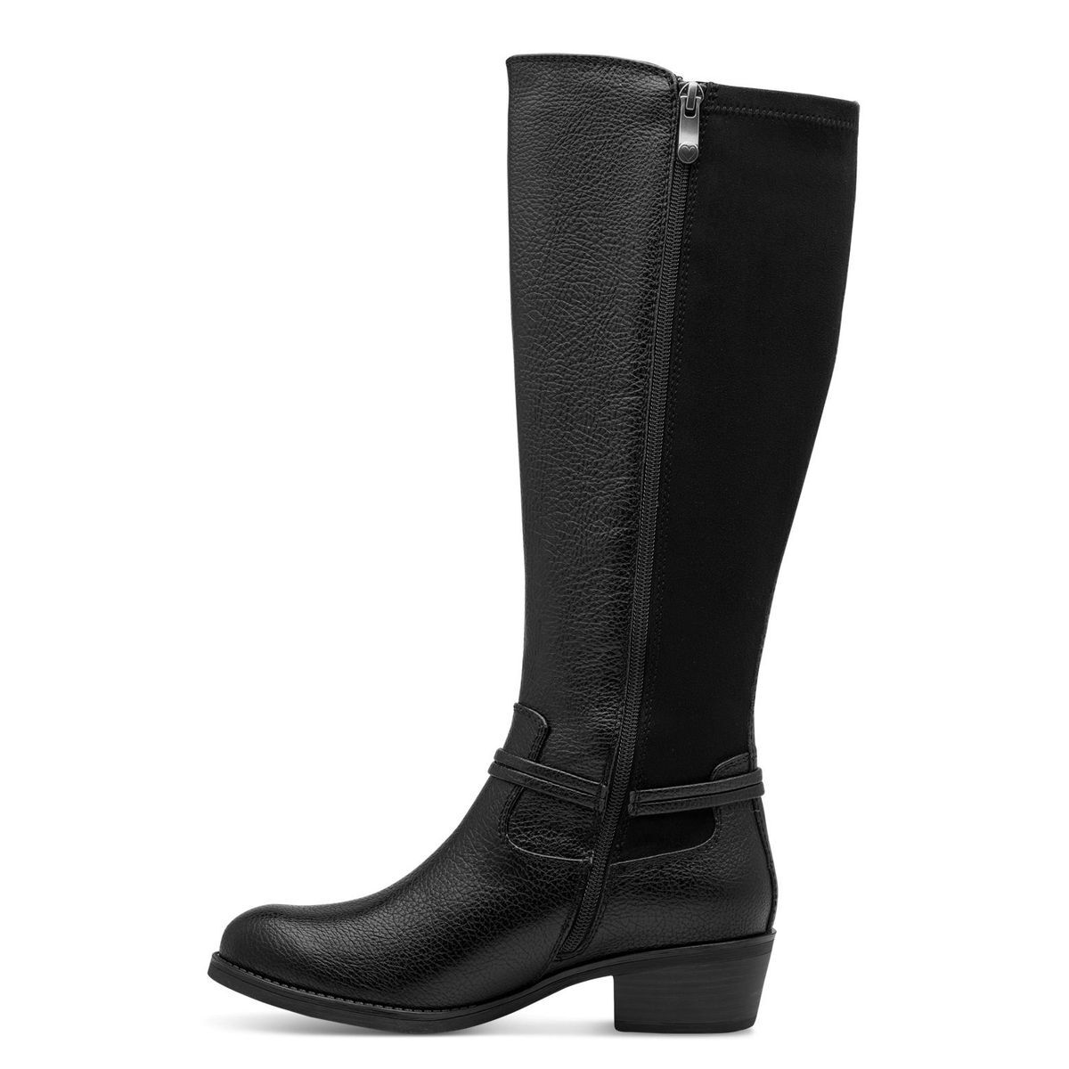 Bottes talon bloc noir combiné, MARCO TOZZI