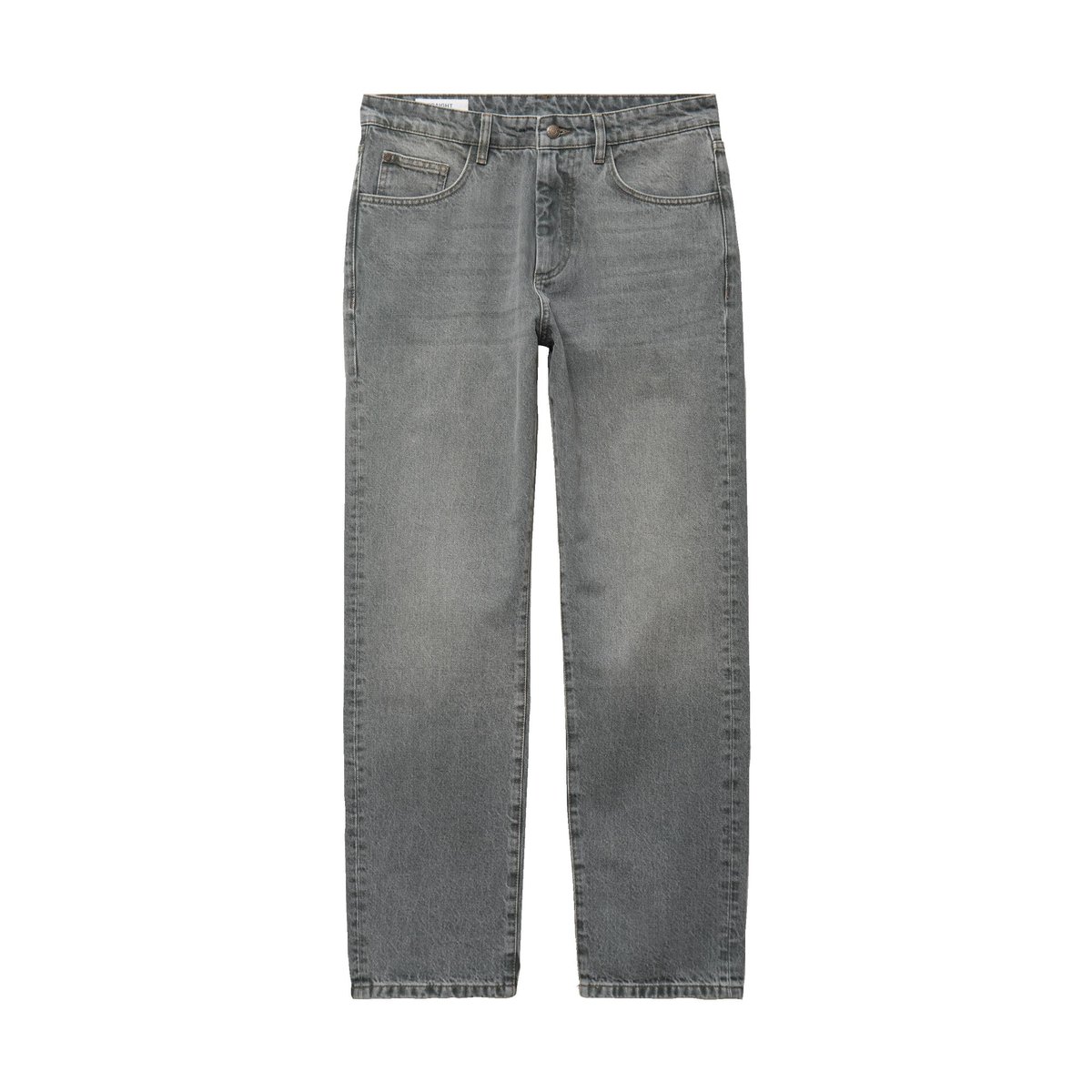 Jeans straight longueur 32 en coton denim gris, BONOBO
