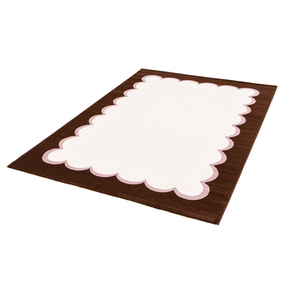 Tapis intérieur rectangulaire contemporain ZOA rose / marron, SWEEEK