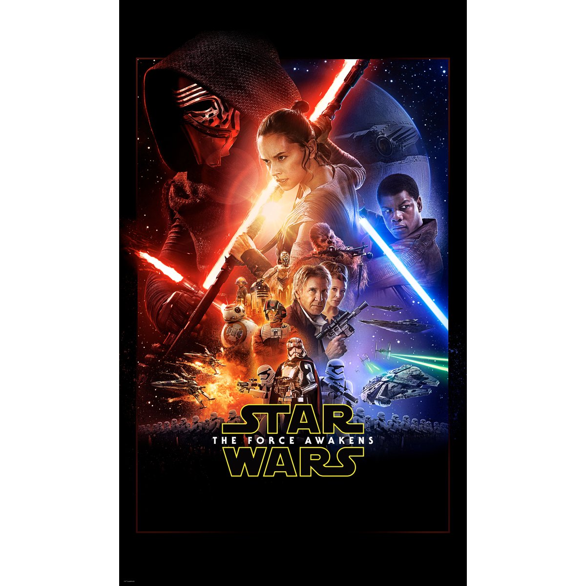 Papier peint Komar - Star Wars EP7 Official Movie Poster - 120 x 200 cm multicolore, HEXOA