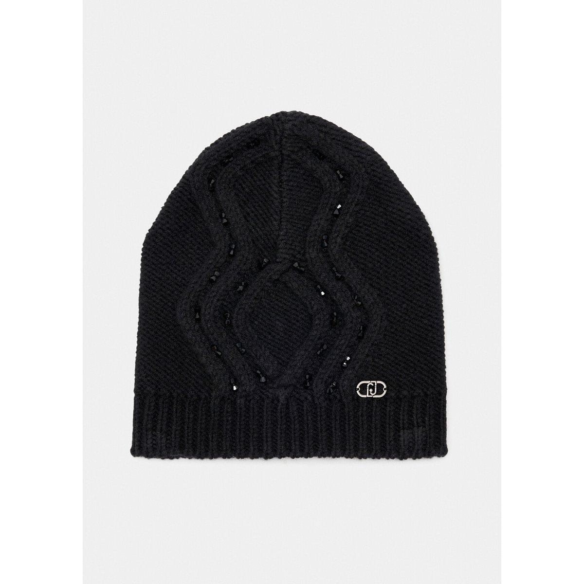 Bonnet en laine mélangée avec perles noir, LIU JO