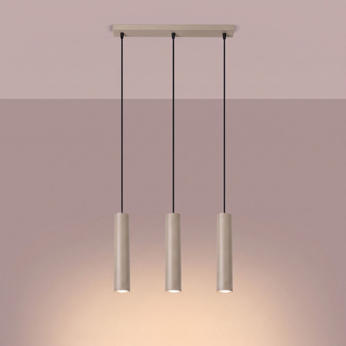 Suspension Acier Taupe GU10 3 Lagos taupe, EDEN