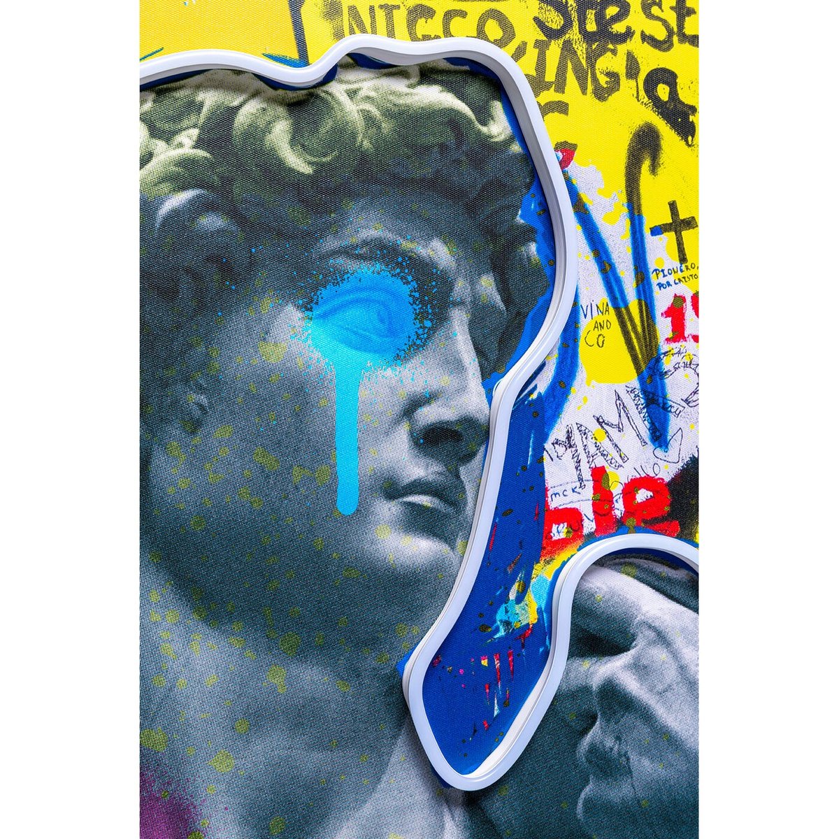 Tableau LED statue antique et graffiti multicolore, KARE DESIGN