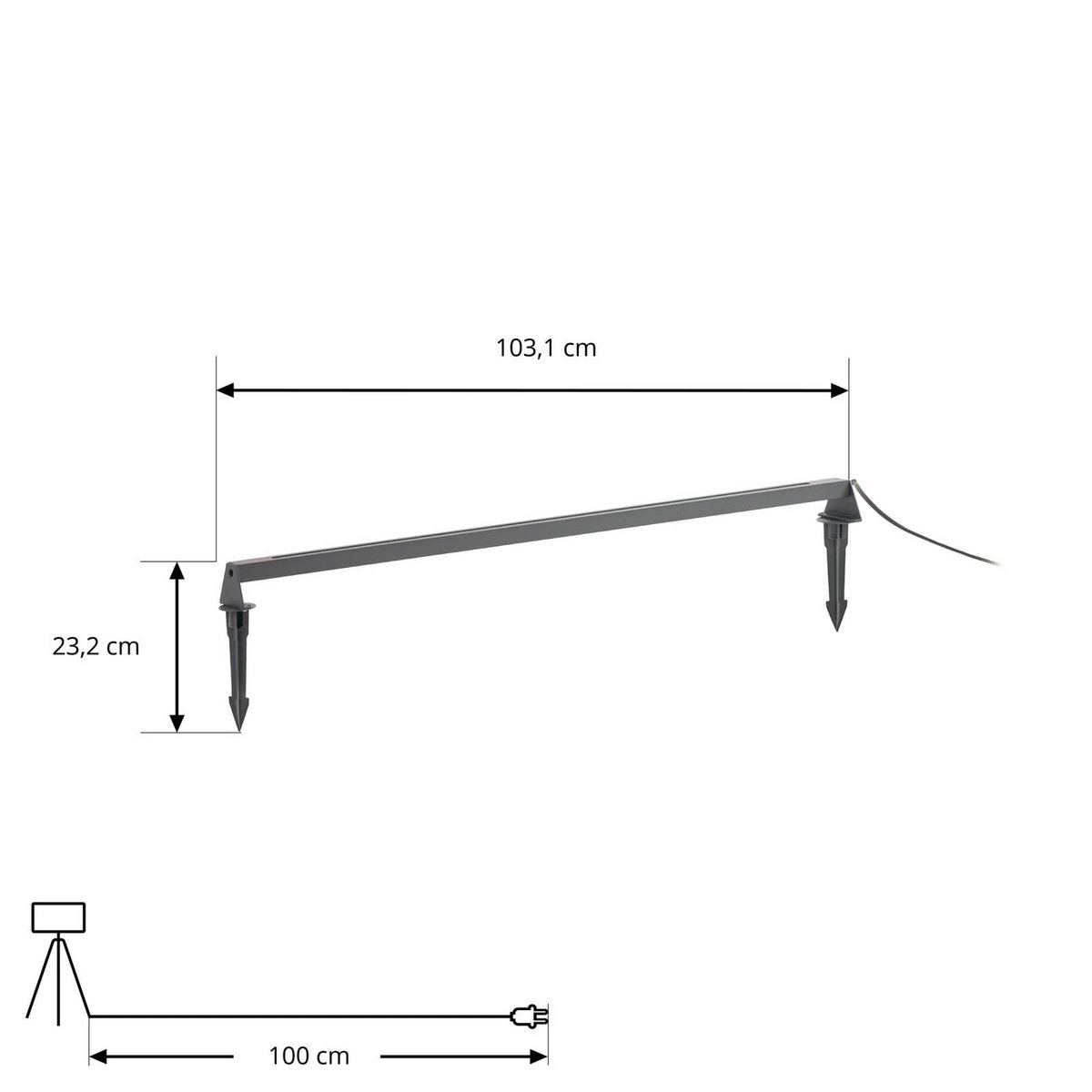 Luminaire de terrasse en aluminium moderneLED anthracite, blanc, LINDBY