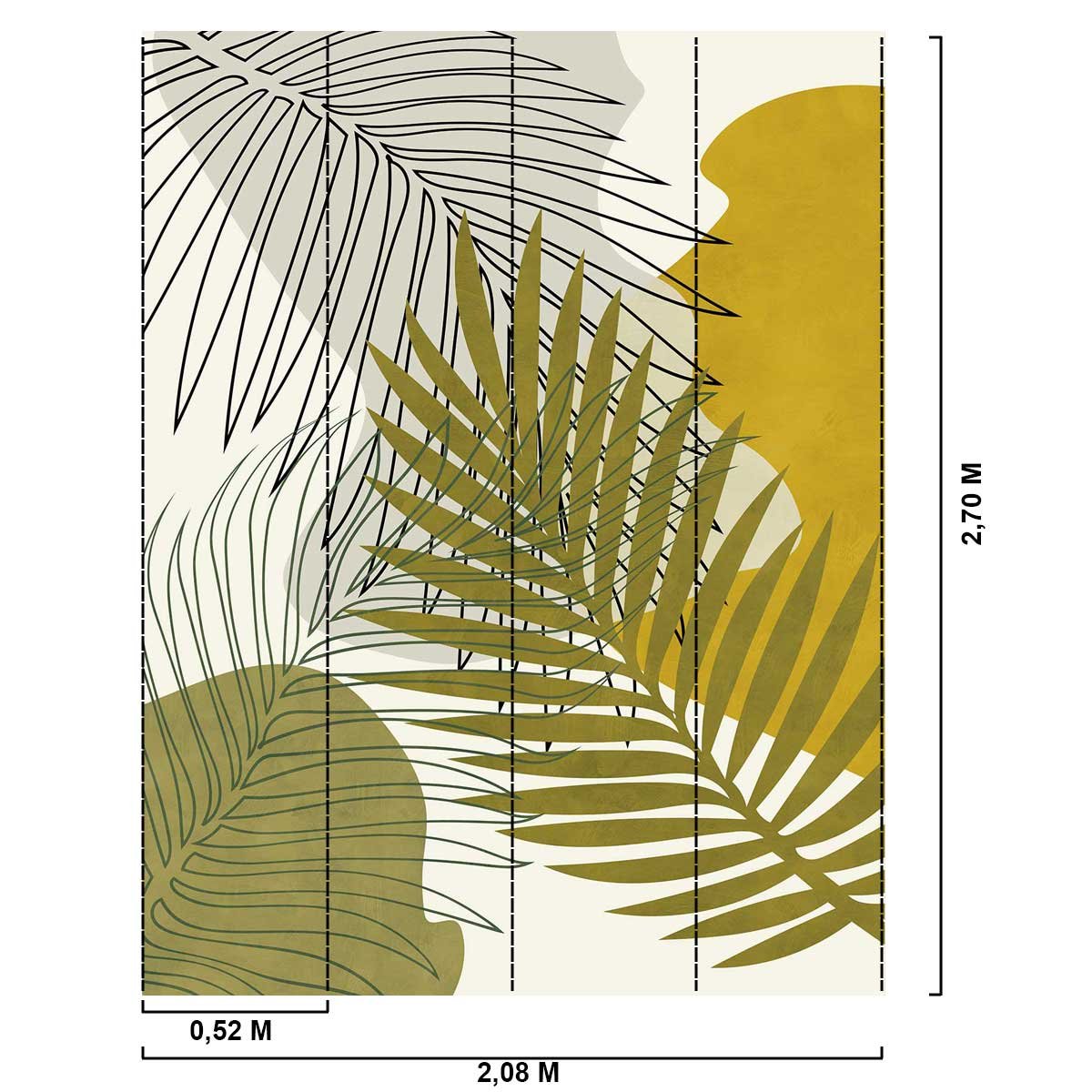 Papier peint tropical intissé, HEXOA