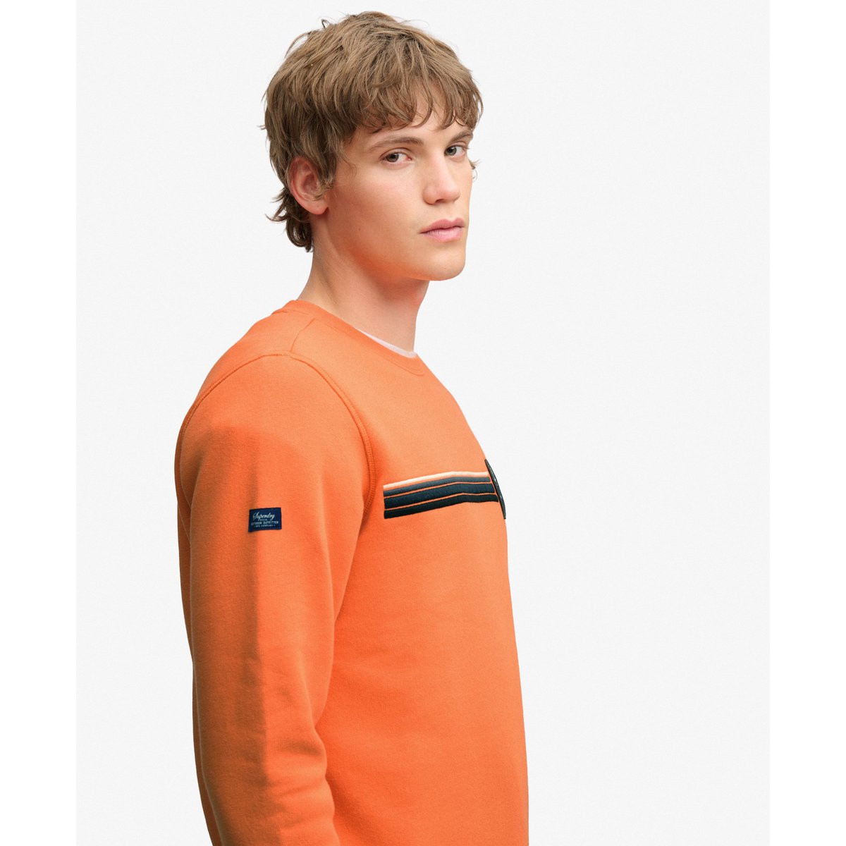Sweat Outdoor Stripe Logo Coupe Décontractée orange rouillé, SUPERDRY