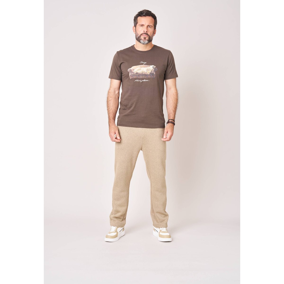 Pantalon loose homme molleton DAPP beige, DEELUXE