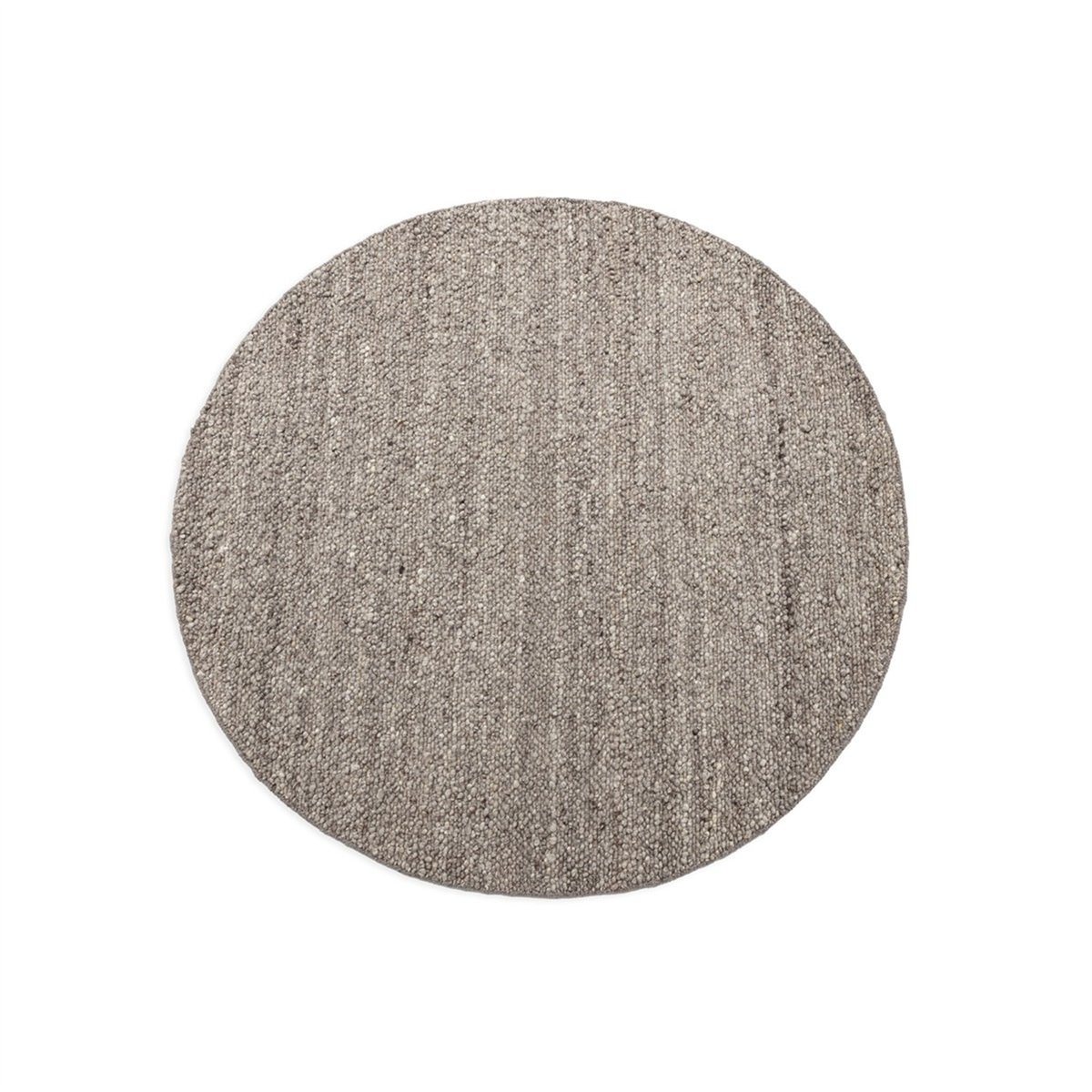 Tapis rond en laine tricotée gris, RECOLLECTION
