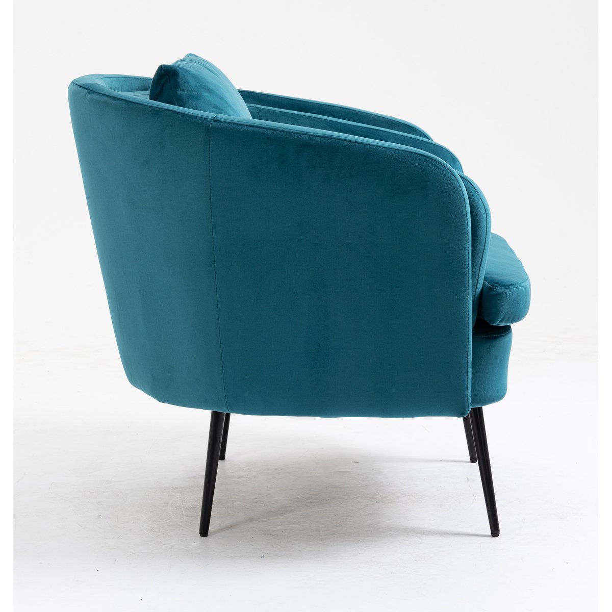 Fauteuil de salon métal et velours, DUKE bleu canard, NORDLYS