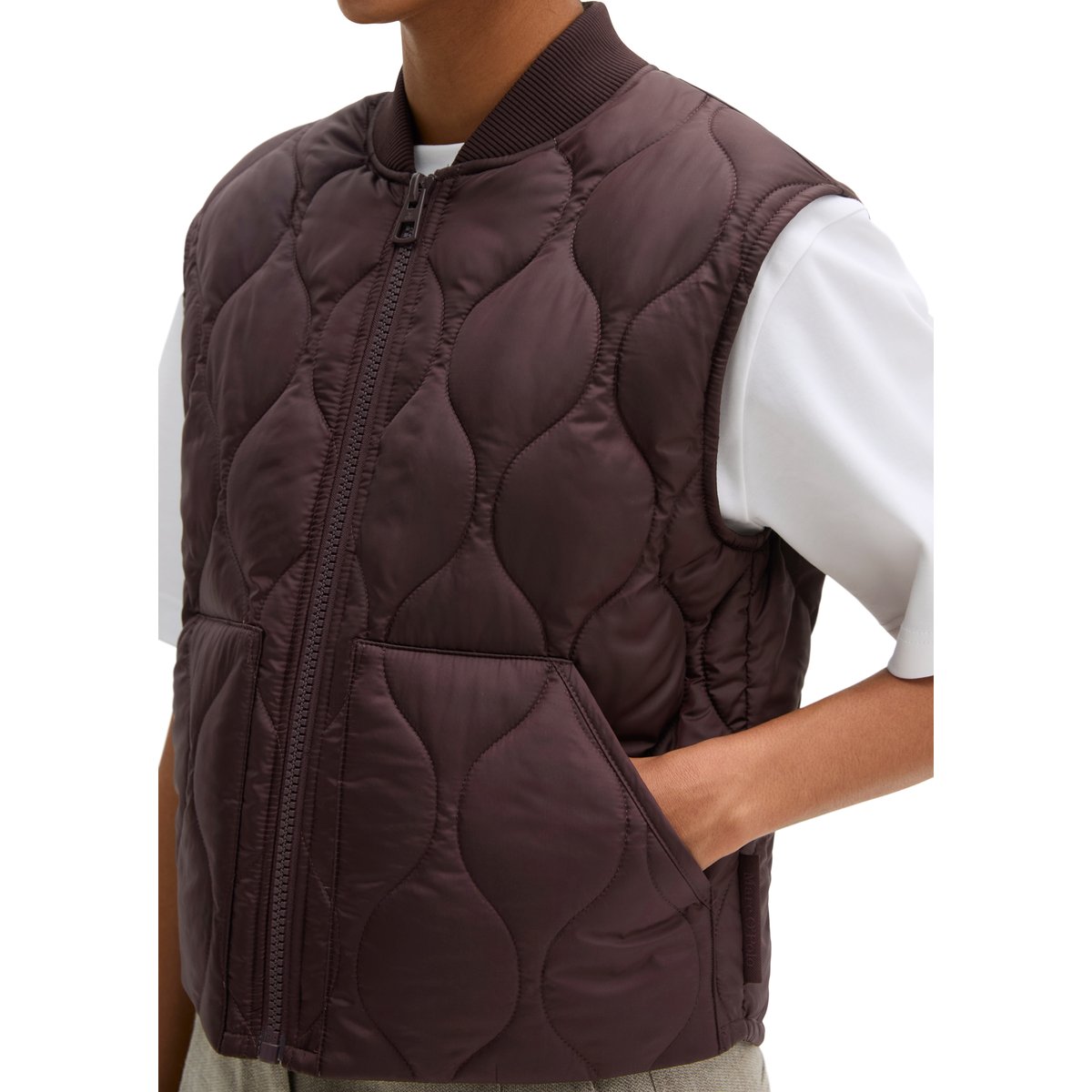 Gilet matelassé MOP x Function en polyester recyclé rouge, MARC O'POLO