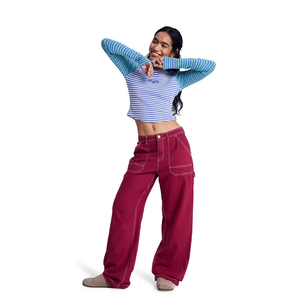 Pantalon baggy HOWLING RAILS. rouge rhododendron, ROXY