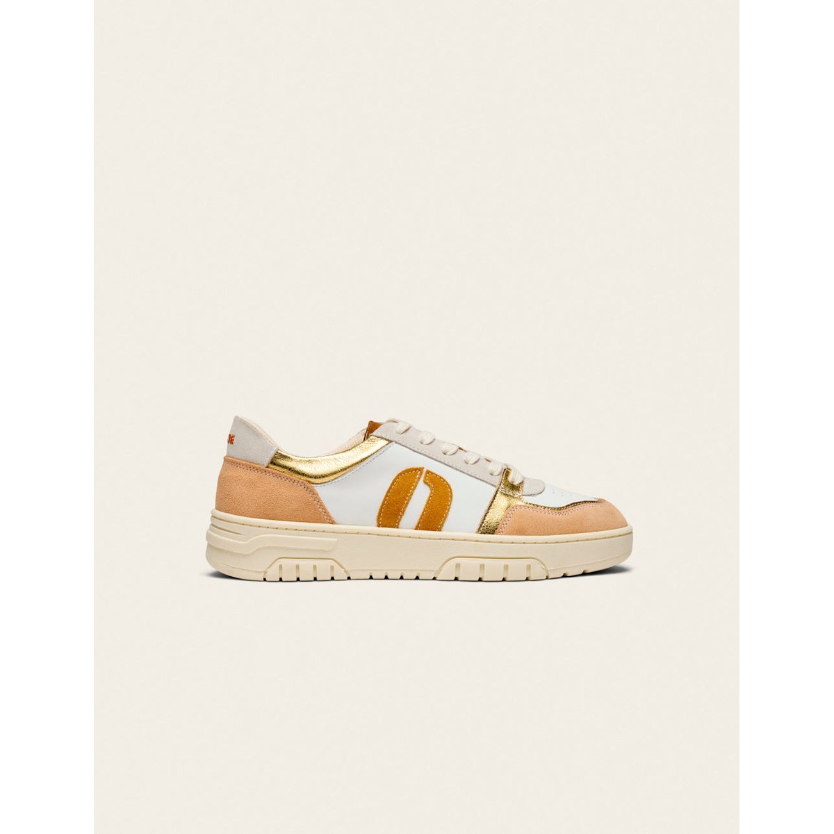 Baskets basses NORA blanc blush doré, ODAJE
