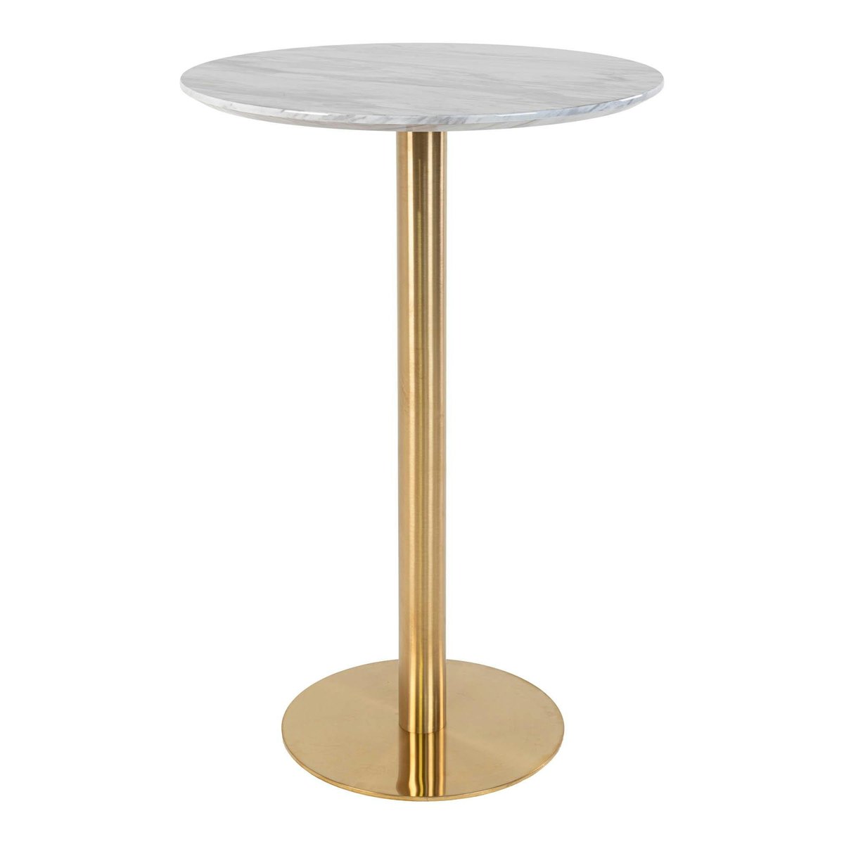 Table de bar ronde aspect marbre ø70 cm TORANO blanc, PIER IMPORT