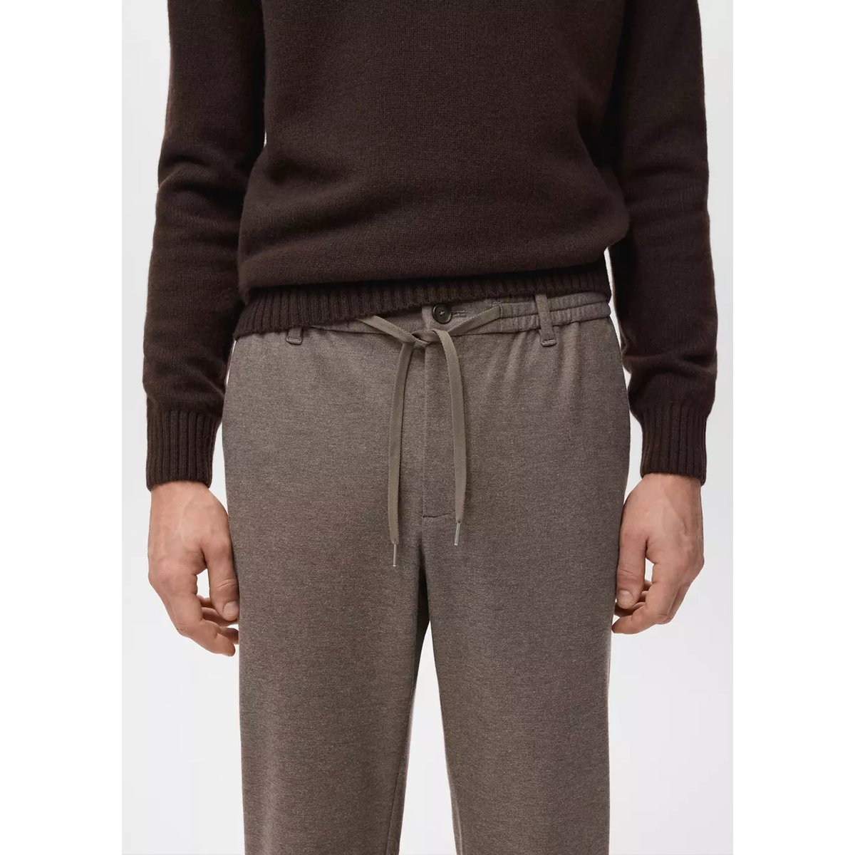 Pantalon flanelle regular-fit tabac, MANGO MAN