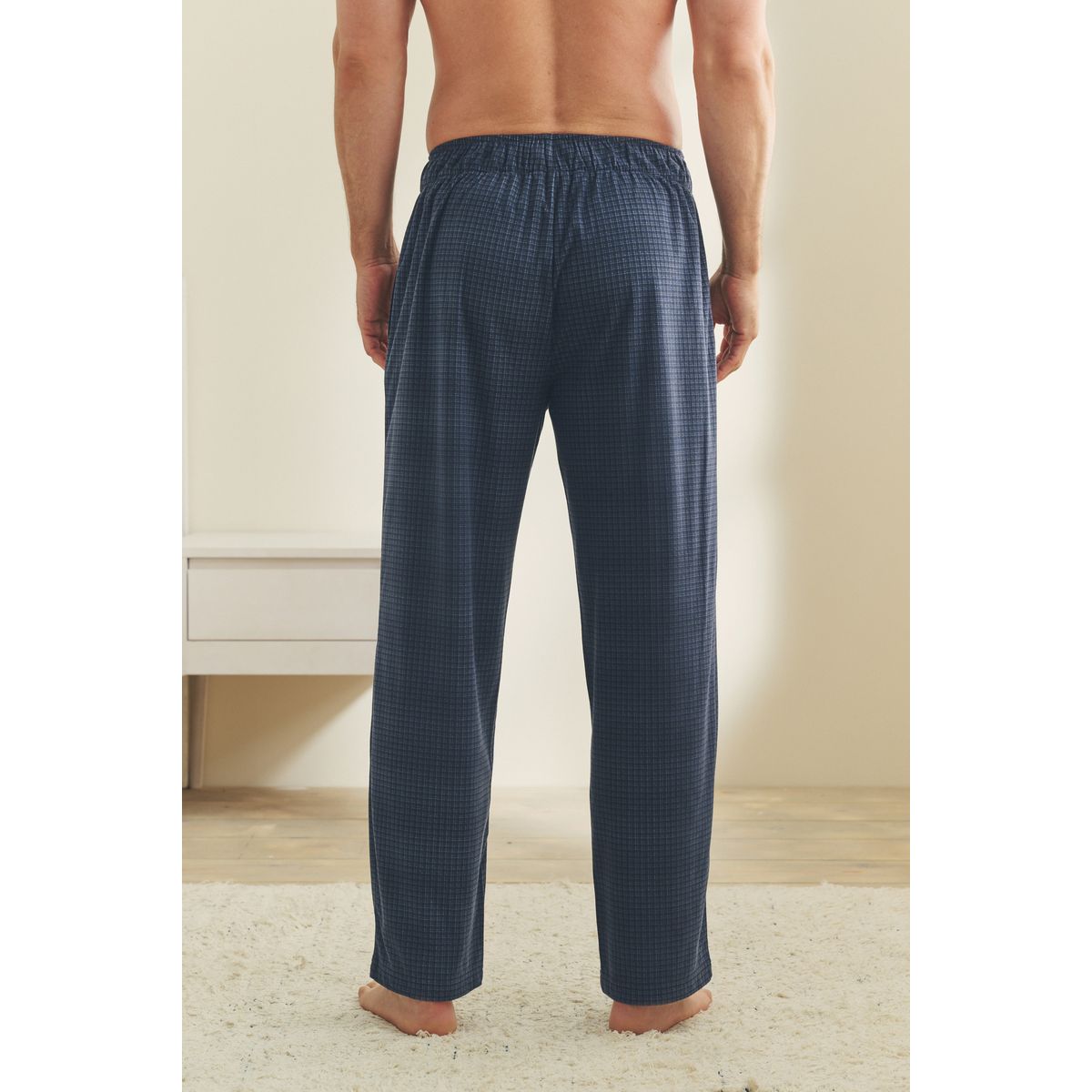 Bas de pyjama douillet aux carreaux bleu marine, NEXT