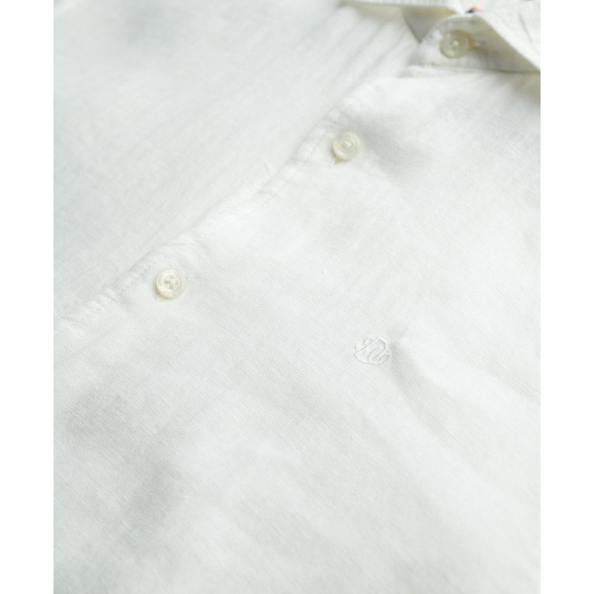 Chemise Vacation en Lin Brodé Coupe Décontractée optic, SUPERDRY