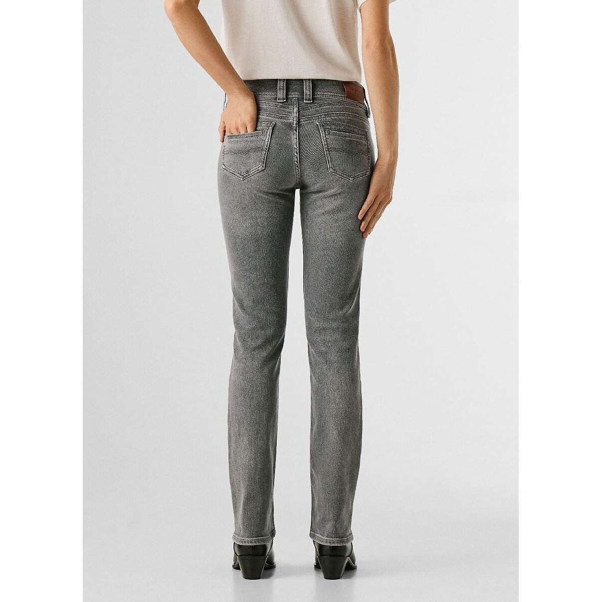Jean slim taille standard, double boutonnage, Gen used granite grey, PEPE JEANS