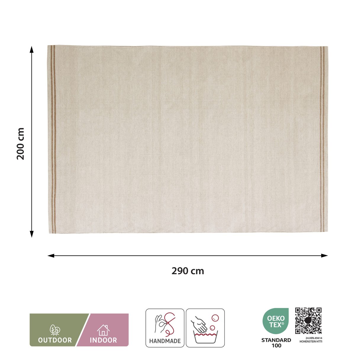 Tapis en polyester, NATIVE beige, INSPIRE