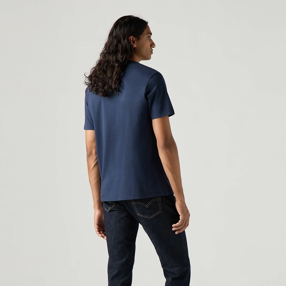 Bedrukt T-shirt met ronde hals marineblauw, LEVI'S