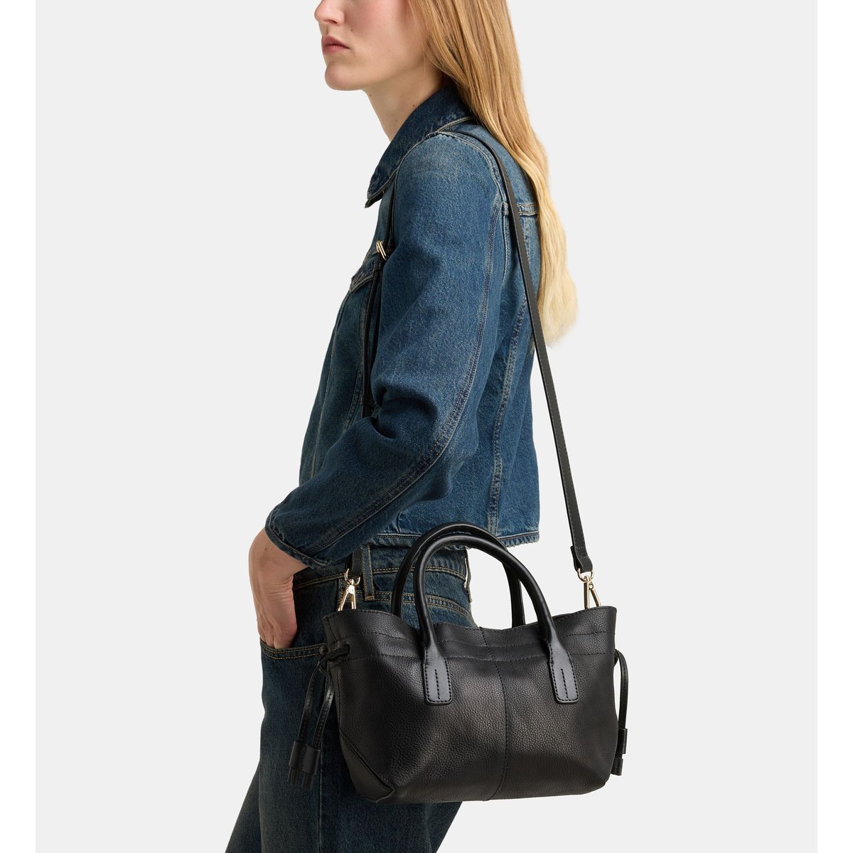 Mini sac cabas cameron cuir noir, GALERIES LAFAYETTE