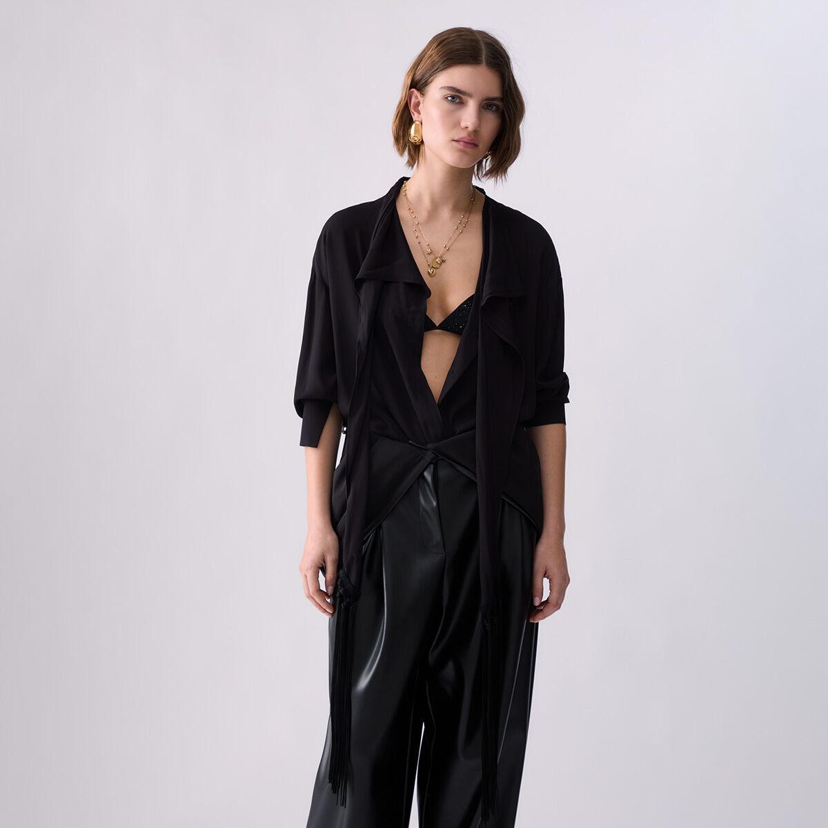 Chemise avec Écharpe noir, LIU JO