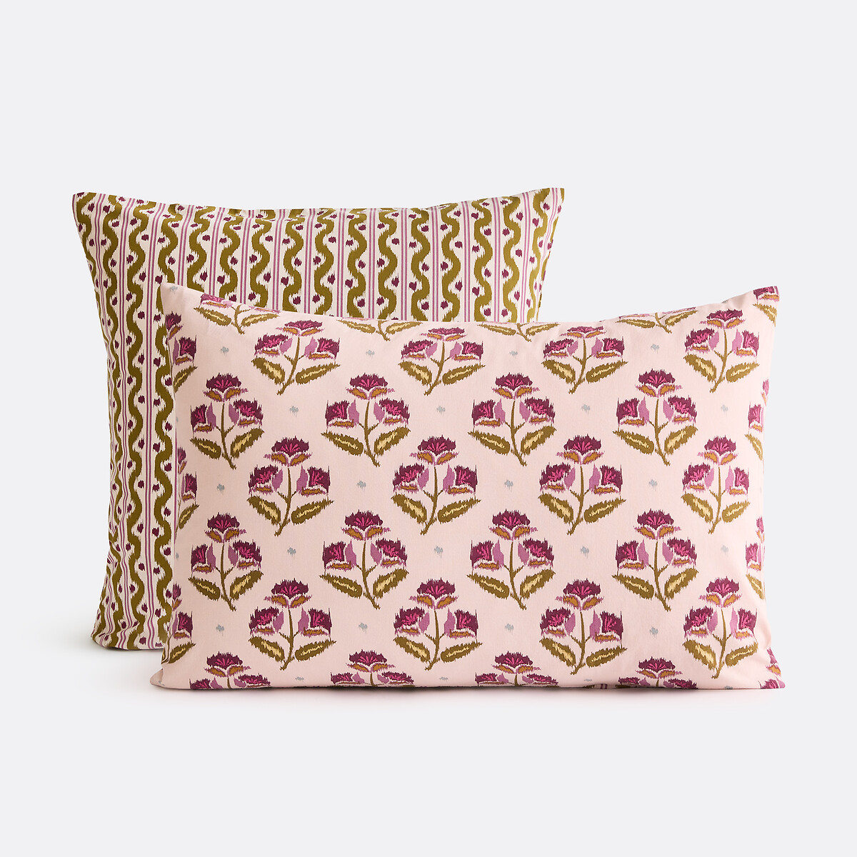 Fronha de almofada em algodão lavado, estampado com flores, ANTES estampado ikat, LA REDOUTE INTERIEURS