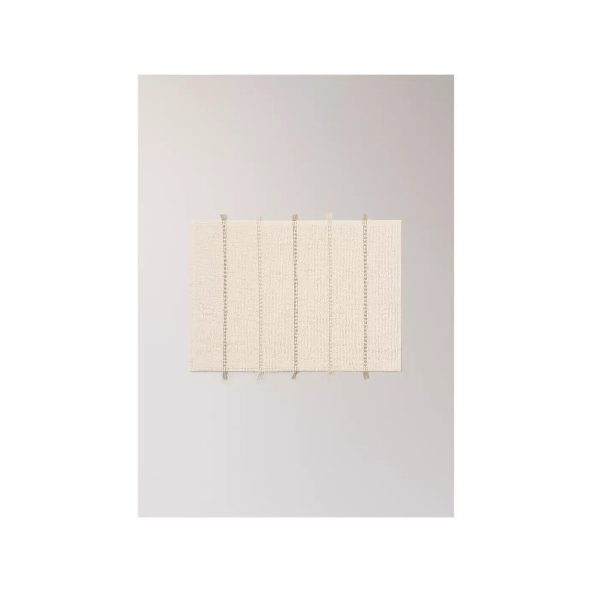 Tapis de bain rayures détail franges écru, MANGO HOME