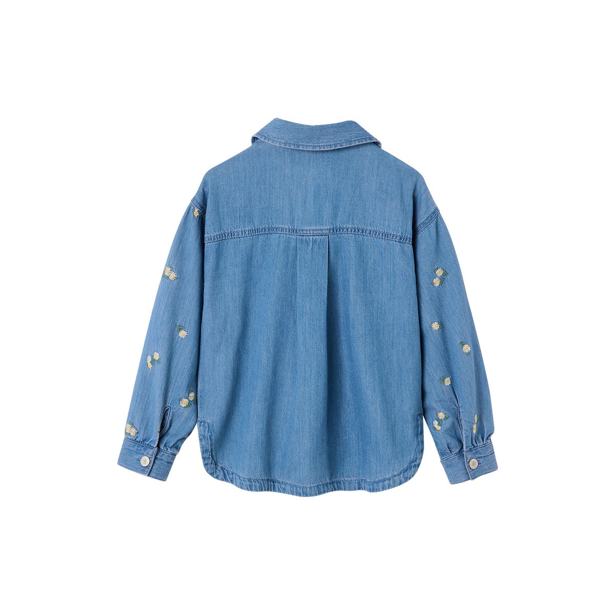 Chemise manches longues bleu jean, VERTBAUDET