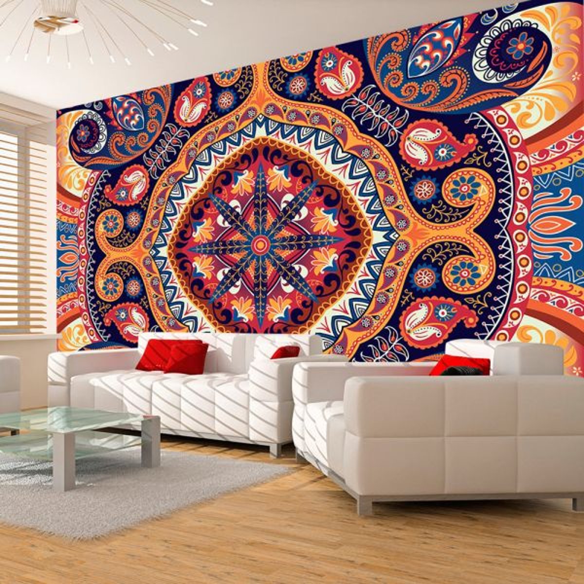 Papier peint intissé panoramique Exotic mosaic multicouleur, EDEN