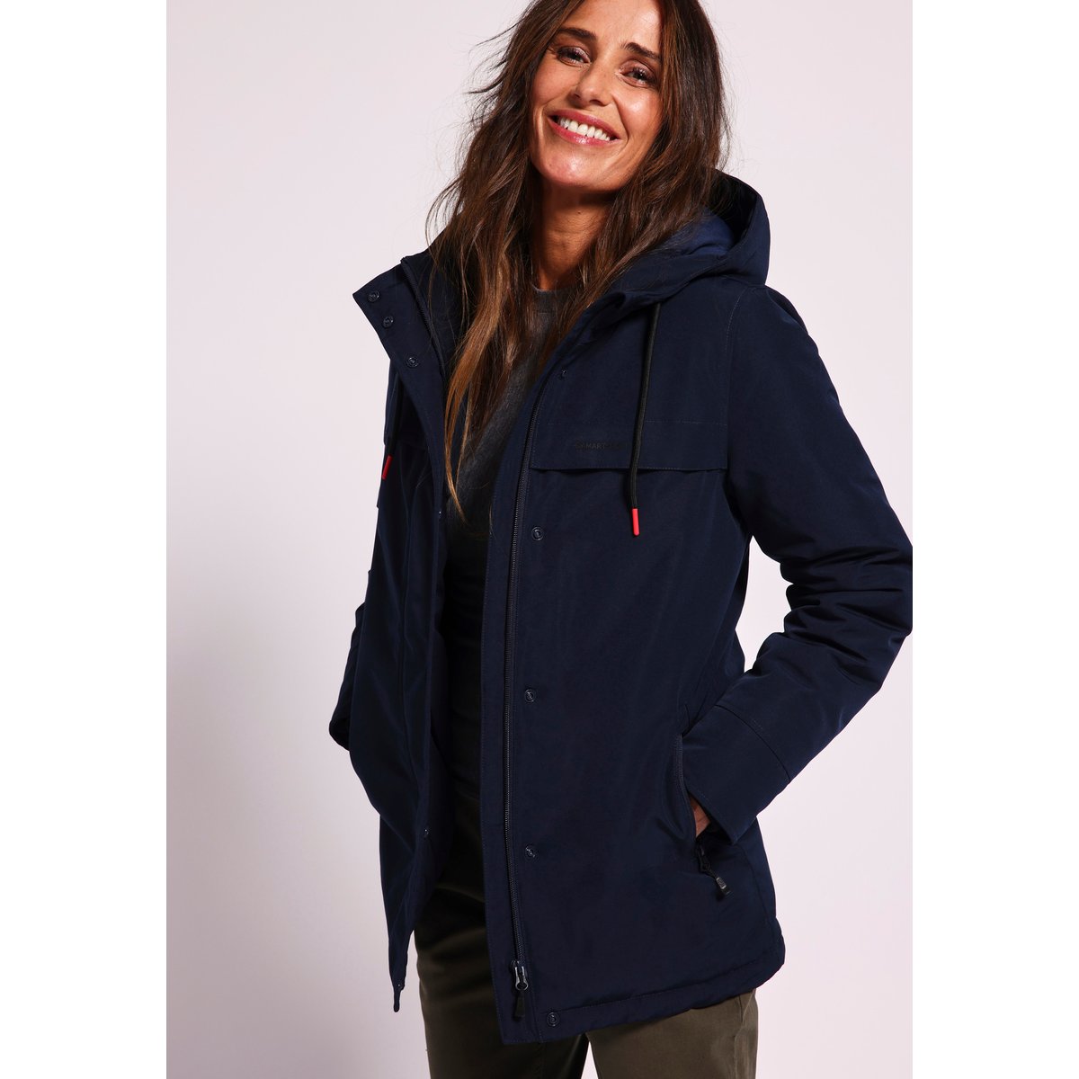 Parka à capuche déperlante Thermolactyl bleu marine, DAMART SPORT