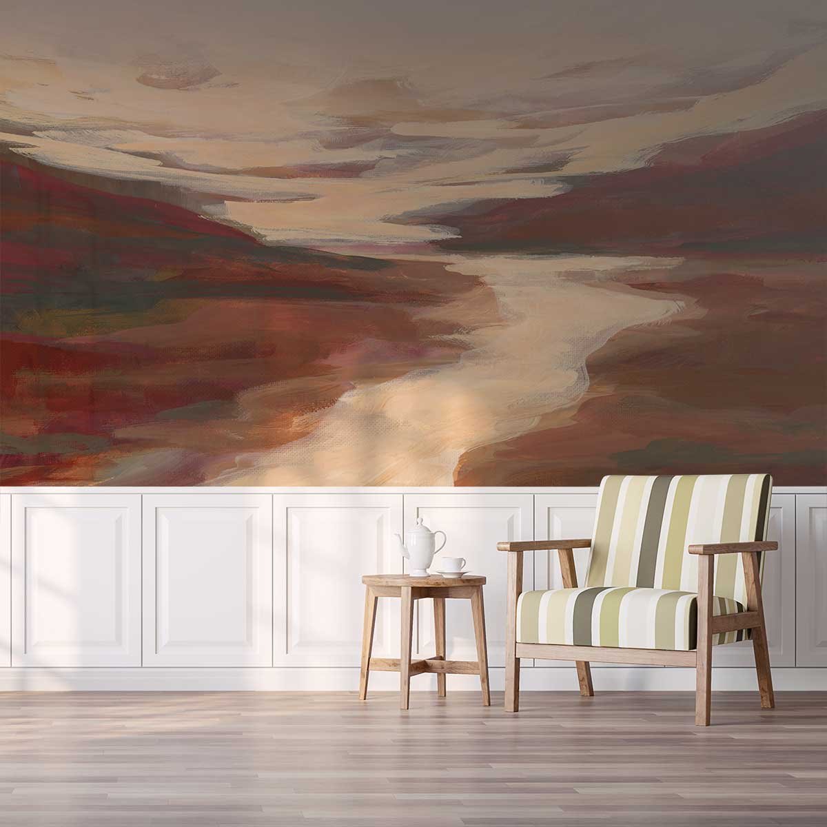Papier peint riviere pourpre intissé, HEXOA