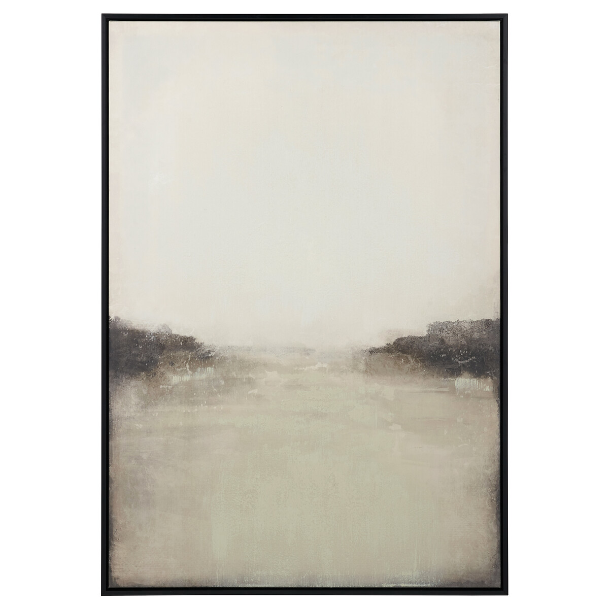 100 x 70cm Grey & White Abstract Canvas with Black Frame black/white, ÉDITÉ