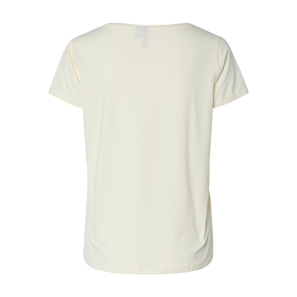T-shirt col V, motif devant blanc/léopard, PIECES