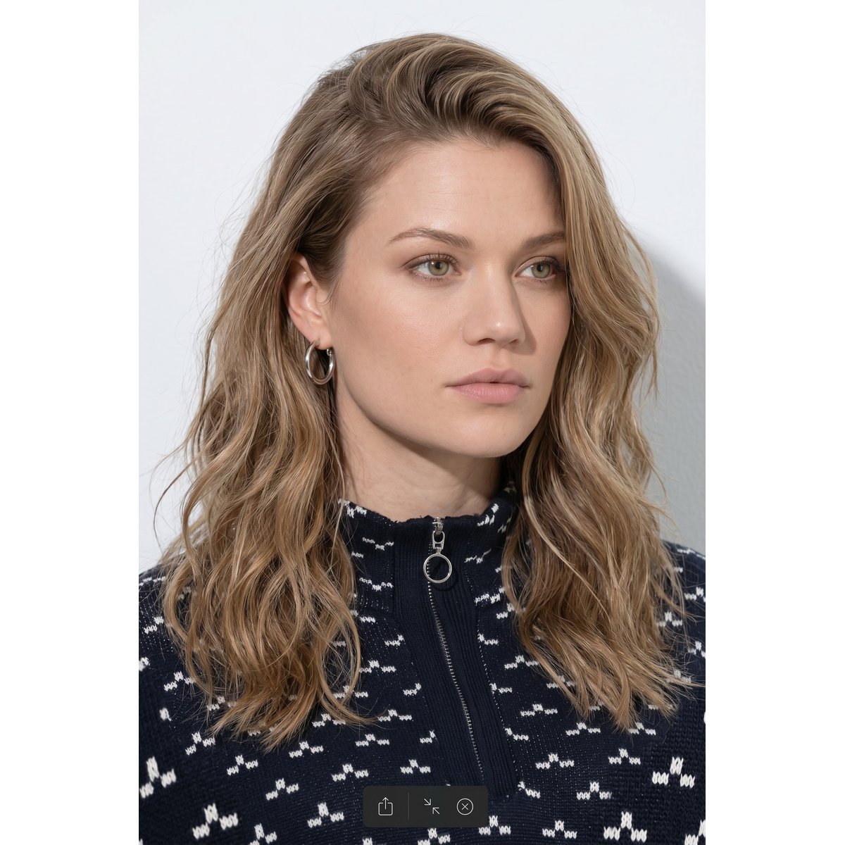 Robe en maille, motif graphique marine, ULLA POPKEN