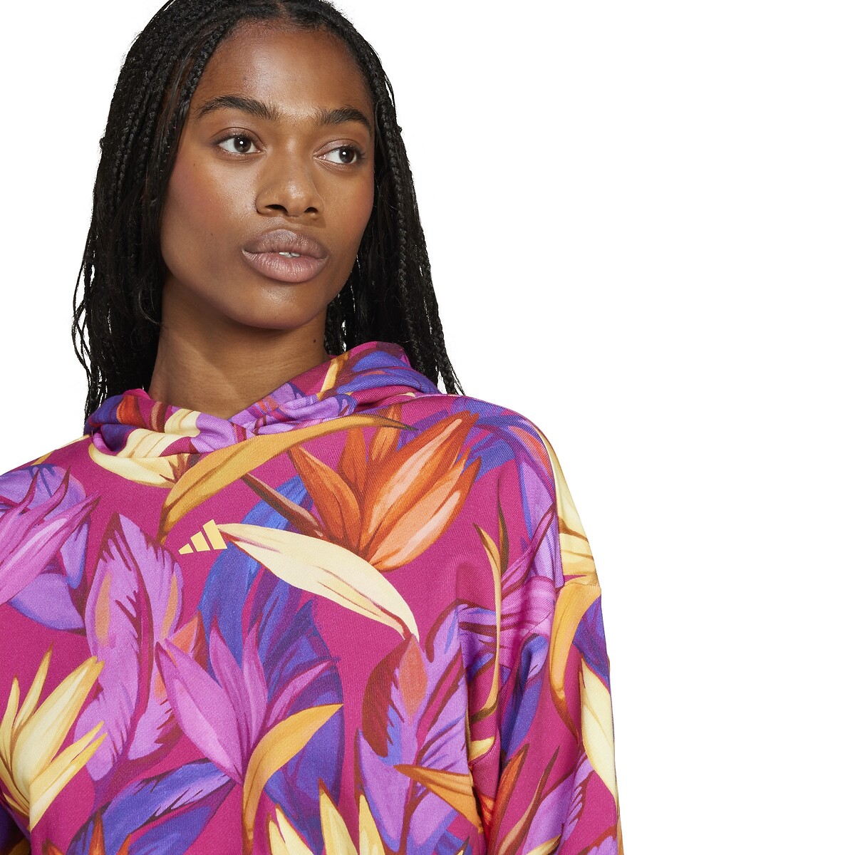 Sudadera corta con capucha estampada FARM RIO estampado multicolor, ADIDAS SPORTSWEAR