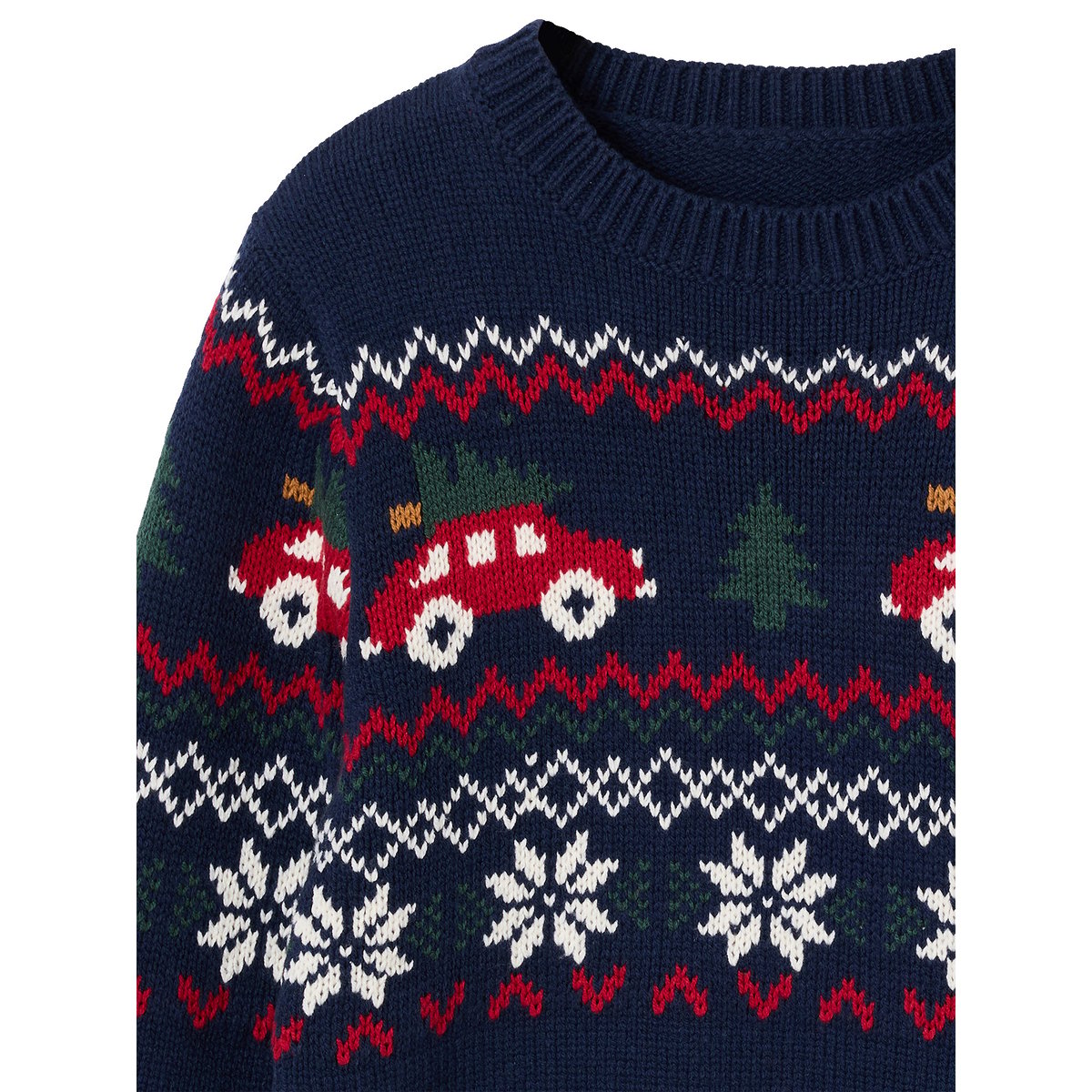 Pull jacquard manches longues marine, VERTBAUDET