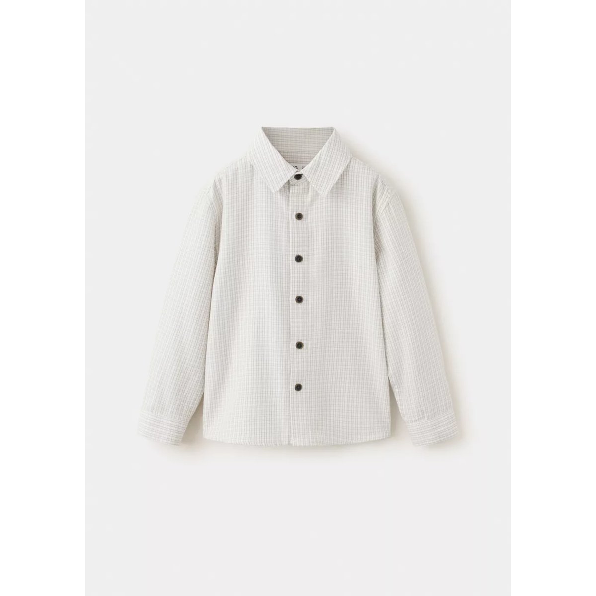 Chemise à carreaux boutons contrastants beige, MANGO BABY