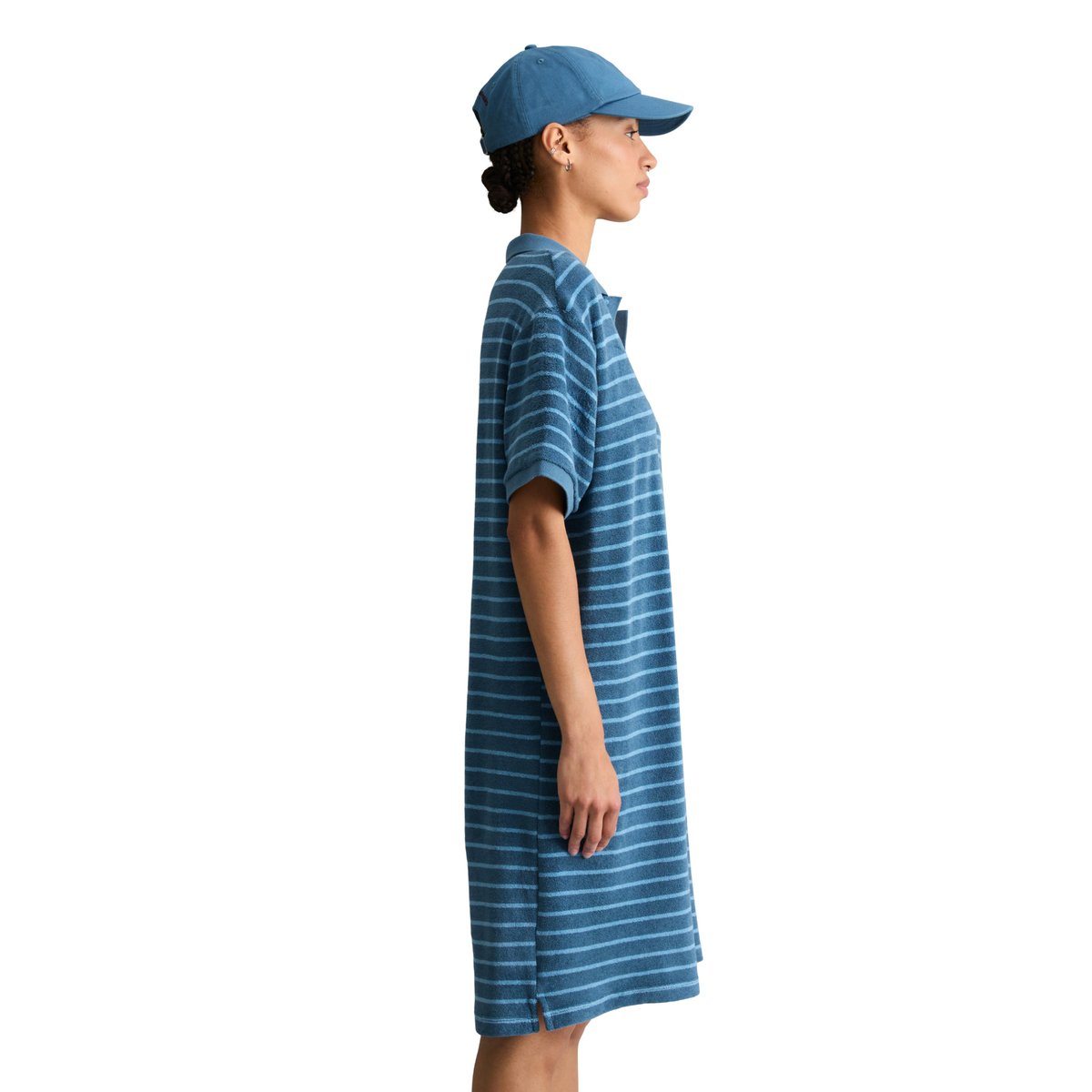 Robe en éponge regular en coton organique bleu, MARC O’POLO DENIM