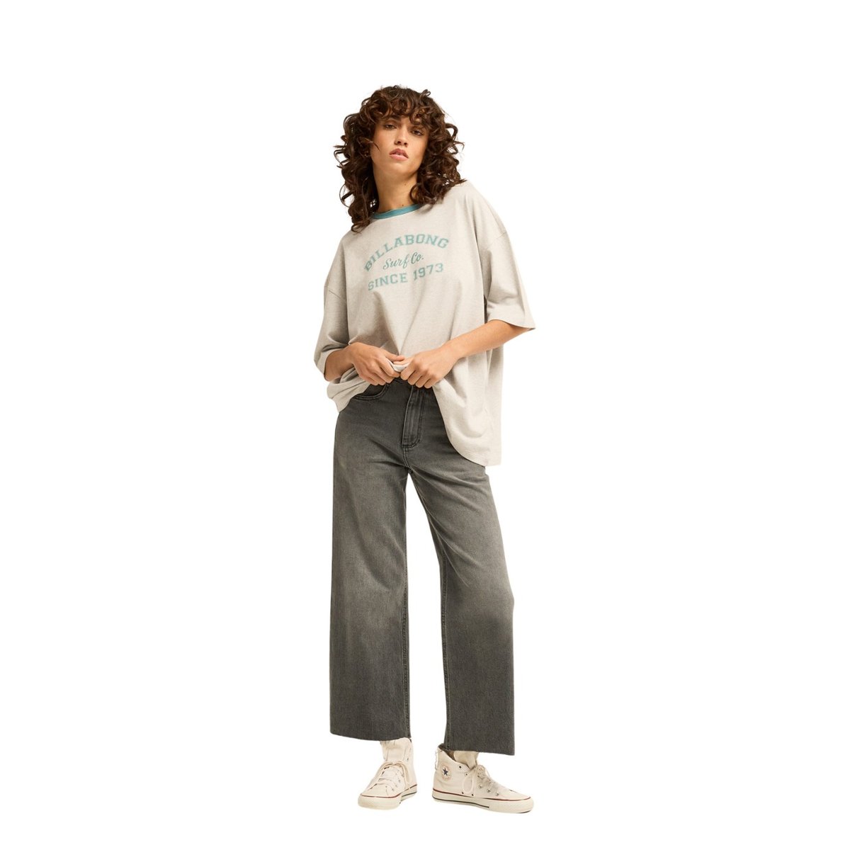 T-shirt oversize FRESH BREEZE gris grey heather, BILLABONG