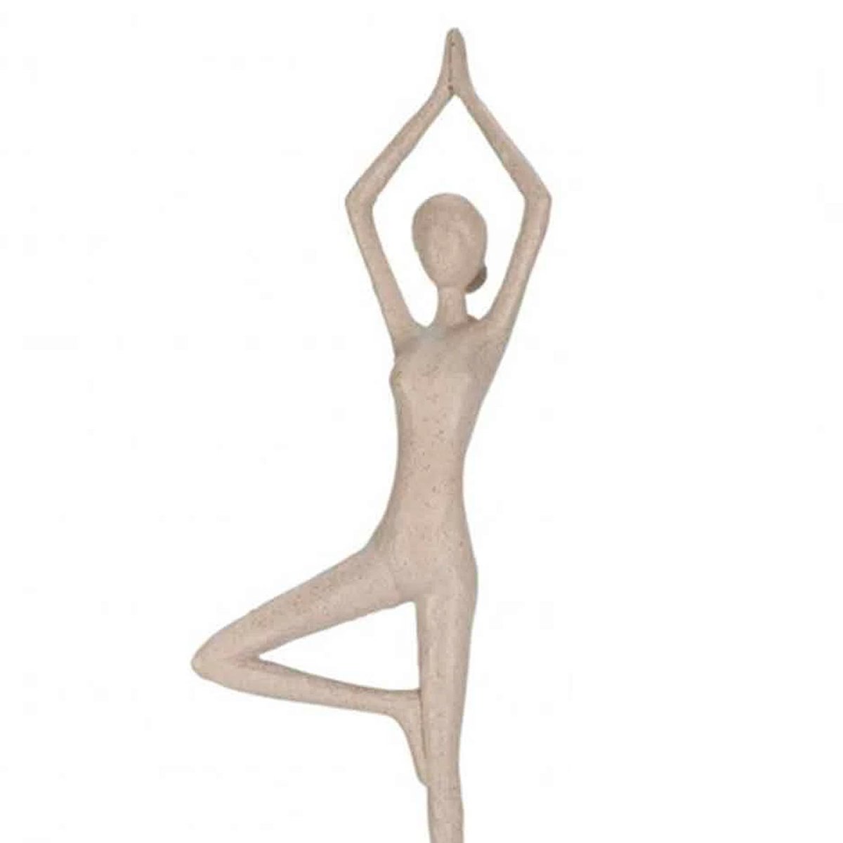 Set de 2 figurines femmes yoga en résine beige et noir 12x7x40cm beige, WADIGA