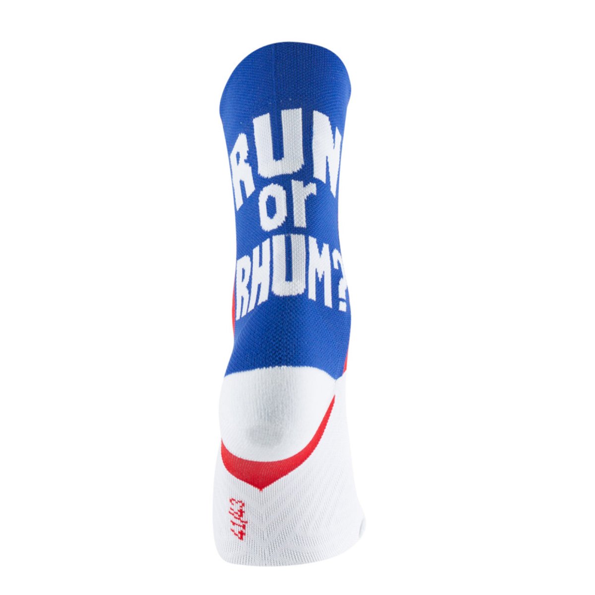 Mi-chaussettes de running humoristique 'RUN OR RHUM ?' blanc, THYO