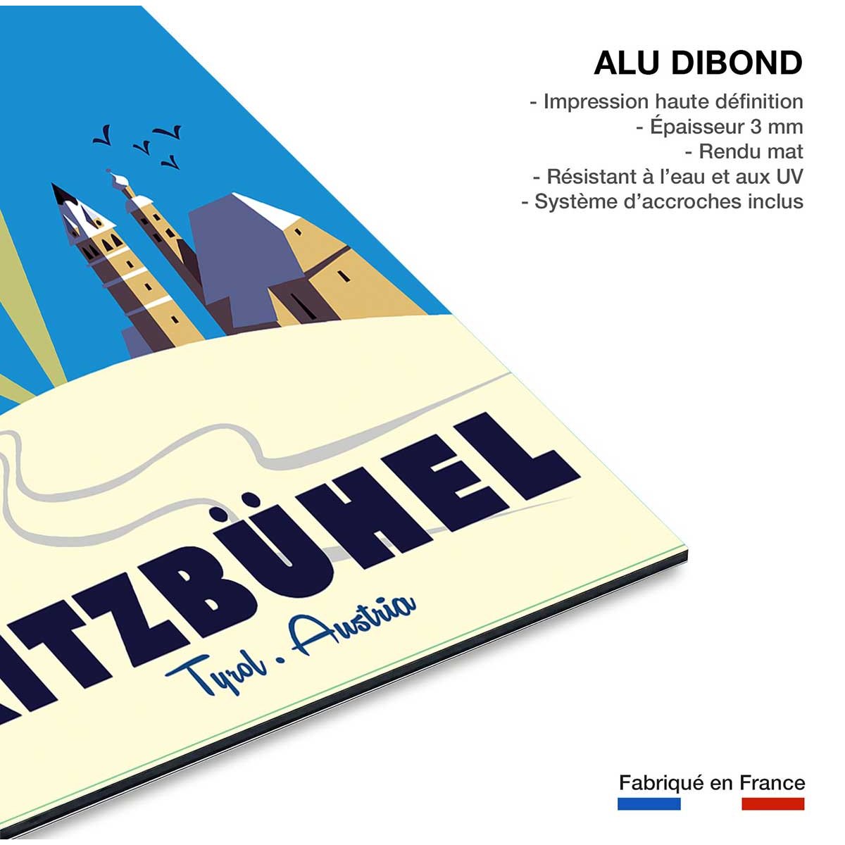 Tableau  bisous de kitzbuhl tableau alu dibond, HEXOA