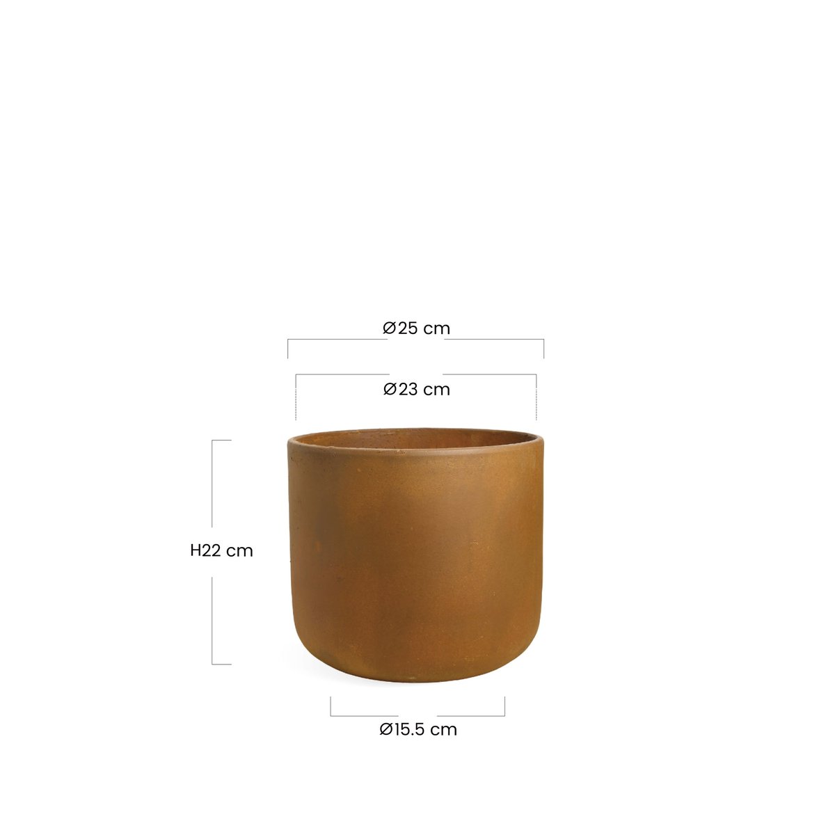 Cache-pot décoratif en ciment H22 TERRA orange terracotta, SIA DECO